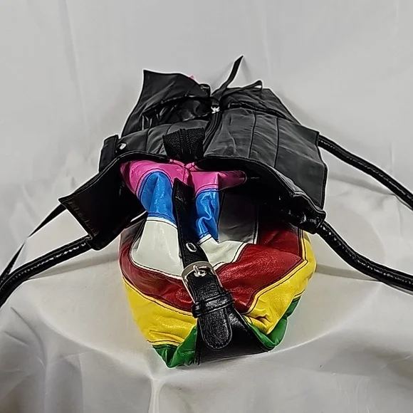 Colorful Striped Leather Bag - Picture 8 of 9